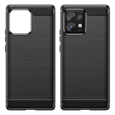 SKALO Motorola Edge 40 Pro 5G Armor Carbon Iskunkestävä TPU suojakuori - Musta