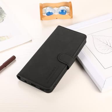 SKALO Motorola Moto G73 5G KHAZNEH Lompakkokotelo PU-nahasta - Musta
