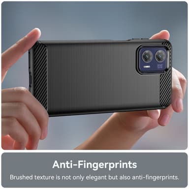 SKALO Motorola Moto G73 5G Armor Carbon Iskunkestävä TPU suojakuori - Musta