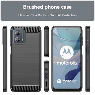 SKALO Motorola Moto G53 5G Armor Carbon Iskunkestävä TPU suojakuori - Musta