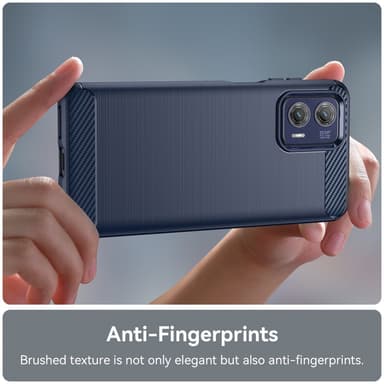 SKALO Motorola Moto G73 5G Armor Carbon Iskunkestävä TPU suojakuori - Sininen