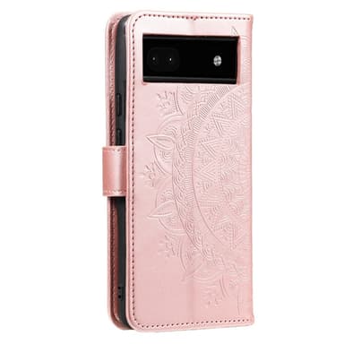 SKALO Google Pixel 7a Mandala lompakkokotelo - Ruusukulta