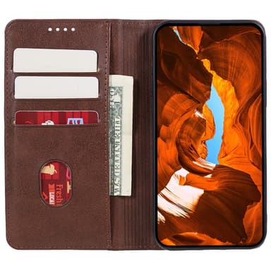 SKALO Motorola Edge 40 5G Premium Wallet Lompakkokotelo - Ruskea