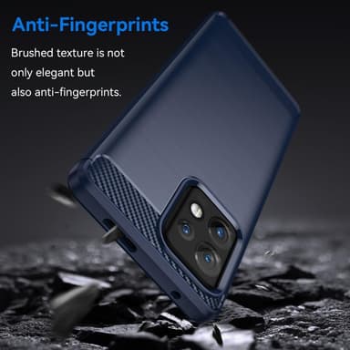 SKALO Motorola Edge 40 Pro 5G Armor Carbon Iskunkestävä TPU suojakuori - Sininen