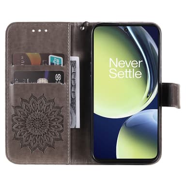 SKALO OnePlus Nord CE 3 Lite 5G Mandala lompakkokotelo - Harmaa
