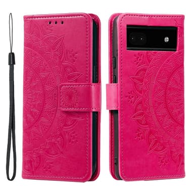 SKALO Google Pixel 7a Mandala lompakkokotelo - Cerise
