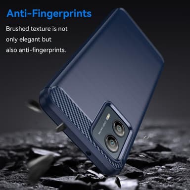 SKALO Motorola Moto G53 5G Armor Carbon Iskunkestävä TPU suojakuori - Sininen