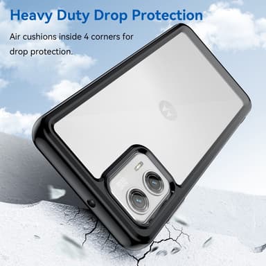 SKALO Motorola Moto G73 5G Läpinäkyvä TPU suojakuori - Musta