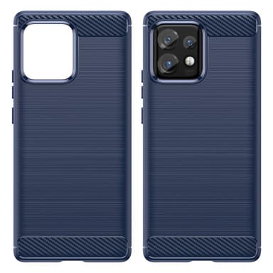 SKALO Motorola Edge 40 Pro 5G Armor Carbon Iskunkestävä TPU suojakuori - Sininen