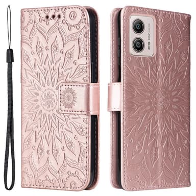 SKALO Motorola Moto G53 5G Mandala lompakkokotelo - Ruusukulta