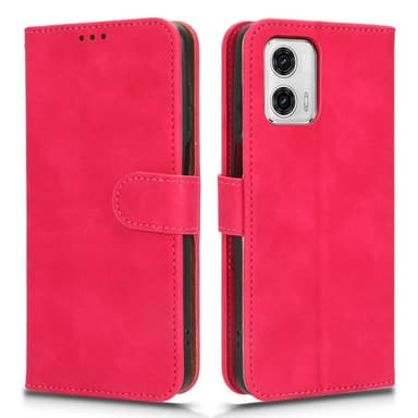 SKALO Motorola Moto G73 5G Matt PU Nahka lompakkokotelo - Cerise