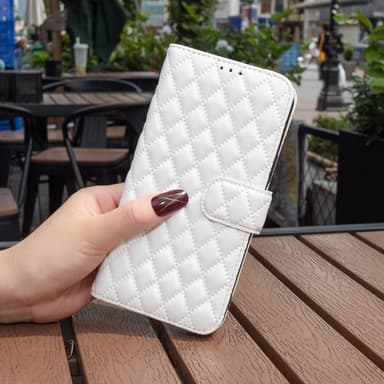 SKALO Google Pixel 7a BINFEN COLOR Tikattu Lompakko - Valkoinen