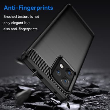 SKALO Motorola Edge 40 Pro 5G Armor Carbon Iskunkestävä TPU suojakuori - Musta