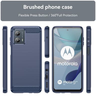 SKALO Motorola Moto G53 5G Armor Carbon Iskunkestävä TPU suojakuori - Sininen