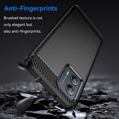 SKALO Motorola Moto G53 5G Armor Carbon Iskunkestävä TPU suojakuori - Musta