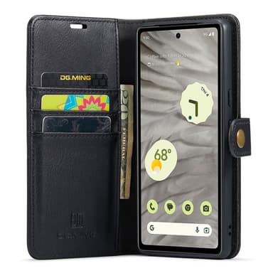 DG MING Google Pixel 7a 2-in-1 magneetti lompakkokotelo - Musta