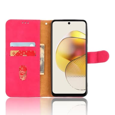 SKALO Motorola Moto G73 5G Matt PU Nahka lompakkokotelo - Cerise