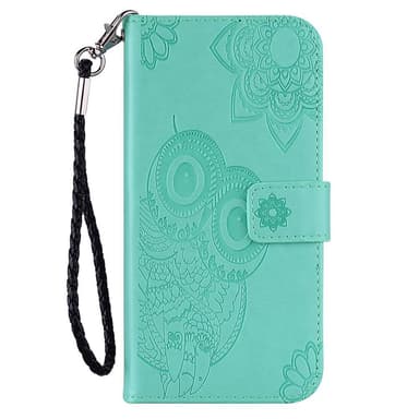 SKALO Motorola Moto G23 4G Mandala Owl lompakkokotelo - Turkoosi
