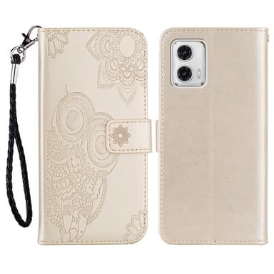 SKALO Motorola Moto G23 4G Mandala Owl lompakkokotelo - Kulta
