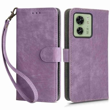 SKALO Motorola Edge 40 5G Lompakkokotelo PU-nahkaa - Violetti