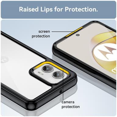 SKALO Motorola Moto G73 5G Läpinäkyvä TPU suojakuori - Musta
