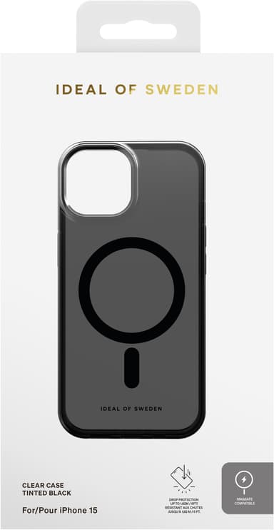 iDeal of Sweden MagSafe Clear iPhone 15 suojakuori (Tinted Black)