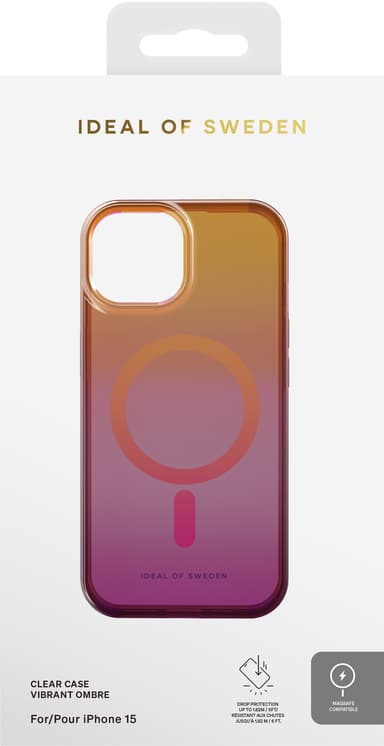 iDeal of Sweden MagSafe Clear iPhone 15 suojakuori (Vibrant Ombre)