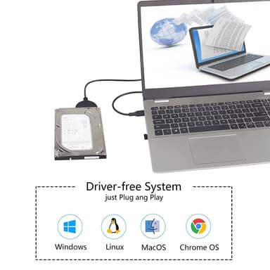 NÖRDIC USB-C-SATA-sovitin 2.5 SATA III HDD 5Gbps