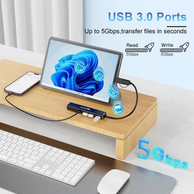 NÖRDIC USB-A ja C-verkkosovitin 1xGiga LAN 2xUSB-C 5G 2xUSB-A 5G