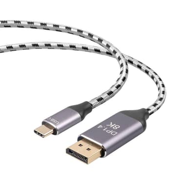 NÖRDIC 3m USBC - DP 1,4 kaapeli 8K30Hz 4K120Hz 32,4Gbps