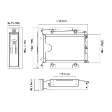 NÖRDIC 5,25"" mobiiliteline 1 x 3,5"" SATA / SAS HDD:lle