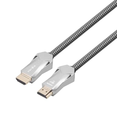 NÖRDIC-SERTIFIOIDUT KAAPELIT 3 m Ultra High Speed ​​HDMI 2.1 8K 60Hz 4K 120Hz 48Gbps Dynamic HDR eARC VRR Nylon punottu kaapeli kullattu
