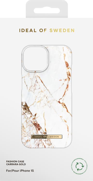 iDeal of Sweden Fashion iPhone 15 suojakuori (Carrara Gold)