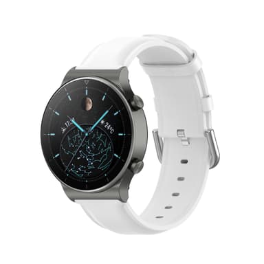 Pyöreähäntäinen aito nahkaranneke Ranneke Huawei kellolle 22mm Valkoinen Huawei watch4/Huawei watch4 pro/Huawei watch GT3 SE/Huawei Watch Buds/Huawei watch3 pro new/Huawei watch GT3 PRO 46MM/Huawei watch GT Runner/Huawei wa