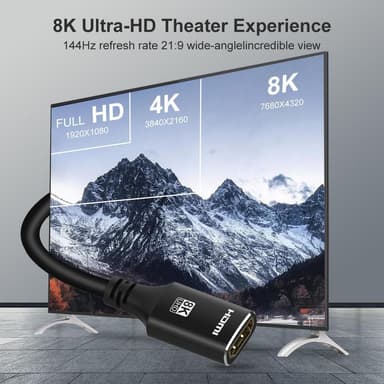 NÖRDIC HDMI jatkokaapeli 2m 8K60Hz 4K144 HDMI 2.1 48Gbps Ultra High Speed ​​HDMI