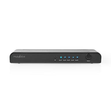 Nedis HDMI ™ Kytkin | 5-Porttinen port(s) | 5x HDMI™ tuloliitäntä | 1x HDMI™ lähtö | 4K@60Hz | 18 Gbps | Kauko-ohjattu | Metalli | Antrasiitti