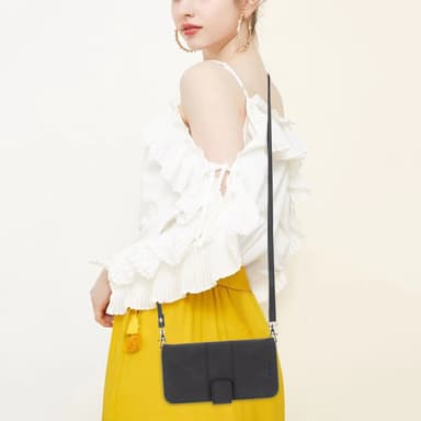 Puhelinkotelo Crossbody ja korttipidike Kukkaro Photo Clip Yhteensopiva iPhonen kanssa Musta 15.4 x 8.3 x 1.7 cm iPhone 13 Pro