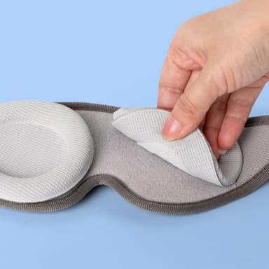 3D justerbar tryckavlastande nattsömn ögonmask med 1 par C-koppspackning Vaalean harmaa