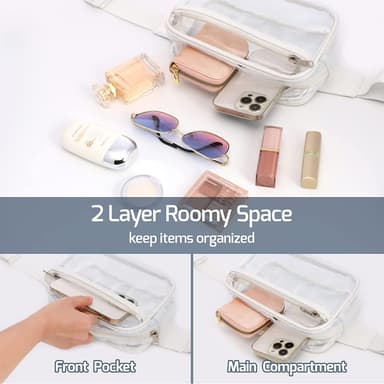 Transparent midjeväska crossbody-väska Valkoinen