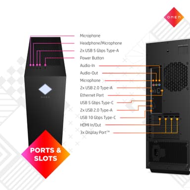 HP Omen 25L i7-13/16/1000/4060Ti pelitietokone (lasipaneeli)