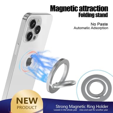 Magneettinen puhelinsormuksen pidike Musta iPhone 12/13/14