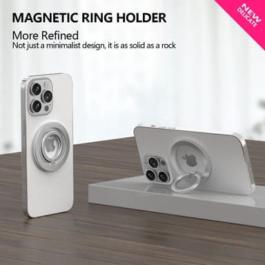 Magneettinen puhelinsormuksen pidike Musta iPhone 12/13/14