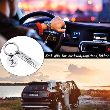Avaimenperä ""Drive safe"" ruostumatonta terästä hopea 1-pakkaus