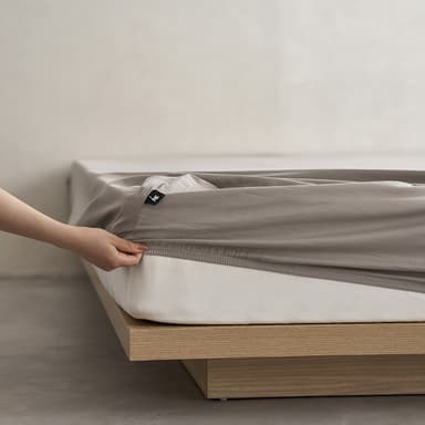 Djup ficka lakan premium bomull Harmaa 180x200 cm+25 cm