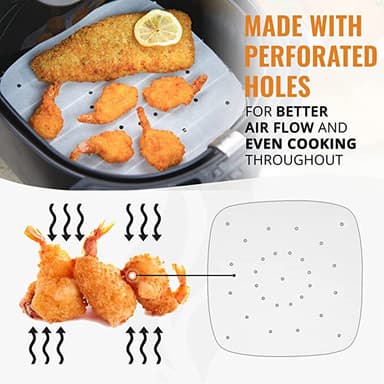 Air Fryer kertakäyttöinen paperi neliö 18 cm 100 kpl Valkoinen