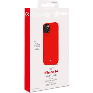 Celly Cromo pehmeä kumikotelo iPhone 14 Red
