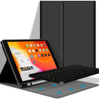 Näppäimistökotelo kynätelineellä iPad 7/8/9 Gen 10,2 tuumalle Musta