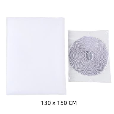 Window Screen Mesh Gardin med kardborreband 1,3 x 1,5 m Valkoinen
