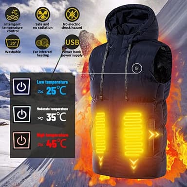 Lämmitysliivi 7 lämmitysvyöhykkeellä Tummansininen XL