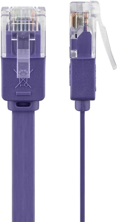 CAT 6 litteä patch-kaapeli, U/UTP, violetti